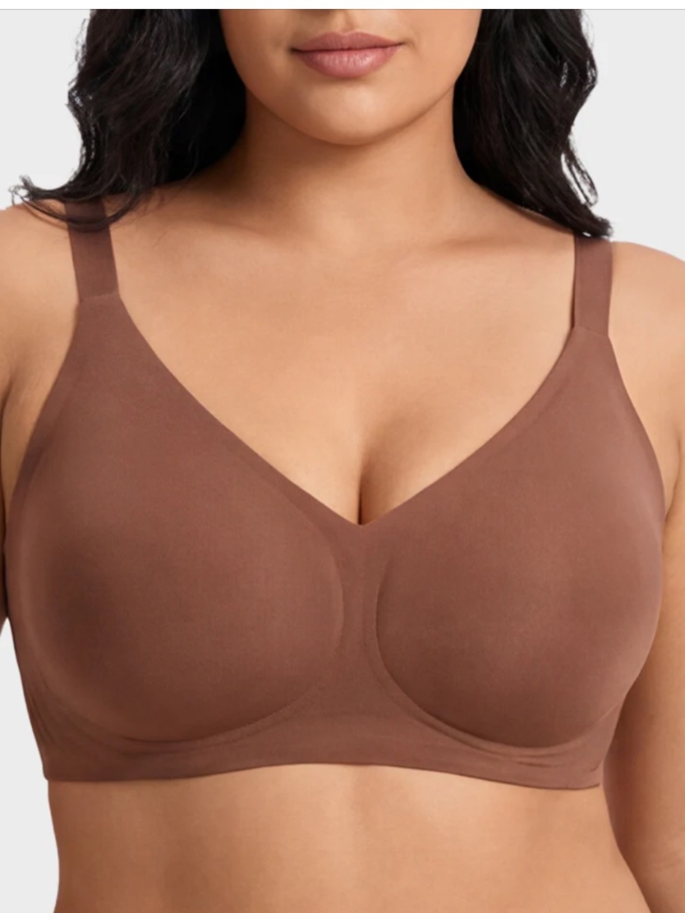 Shecurve Soft Comfort Wireless Bra Sz 2XL in Cocoa